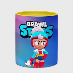 Кружка 3D BrawlStars Janet Джанет, цвет: 3D-белый + желтый — фото 2