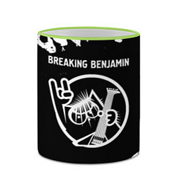 Кружка 3D Breaking Benjamin КОТ Брызги, цвет: 3D-светло-зеленый кант — фото 2