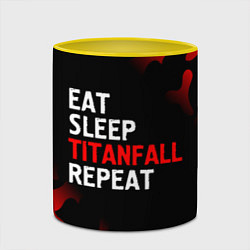 Кружка 3D Eat Sleep Titanfall Repeat Милитари, цвет: 3D-белый + желтый — фото 2