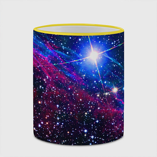 Кружка цветная Открытый космос Star Neon / 3D-Желтый кант – фото 2