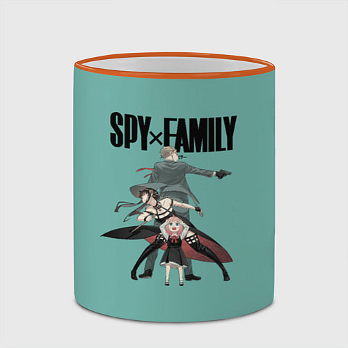 Кружка цветная Spy x Family / 3D-Оранжевый кант – фото 2