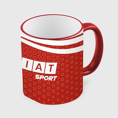 Кружка цветная FIAT Sport Графика / 3D-Красный кант – фото 1