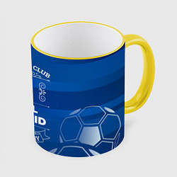 Кружка 3D Real Madrid FC 1, цвет: 3D-желтый кант