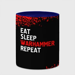 Кружка 3D Eat Sleep Warhammer Repeat - Спрей, цвет: 3D-белый + синий — фото 2