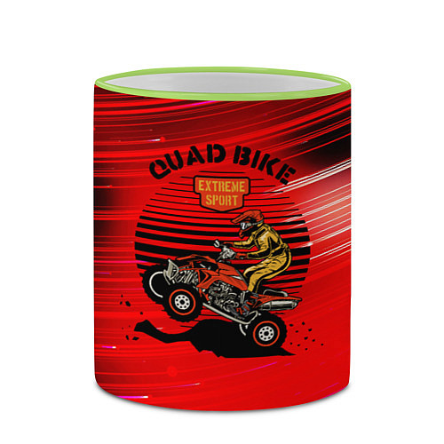 Кружка цветная QUAD BIKE Квадроцикл / 3D-Светло-зеленый кант – фото 2