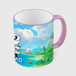 Кружка 3D Cuphead сердитая чашечка, цвет: 3D-розовый кант