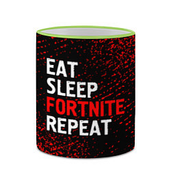 Кружка 3D Eat Sleep Fortnite Repeat Арт, цвет: 3D-светло-зеленый кант — фото 2