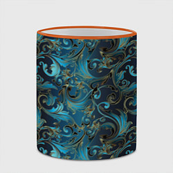 Кружка 3D Blue Abstract Узоры, цвет: 3D-оранжевый кант — фото 2