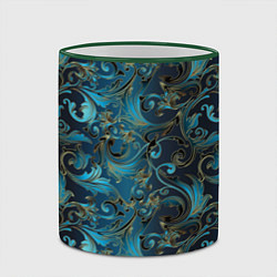 Кружка 3D Blue Abstract Узоры, цвет: 3D-зеленый кант — фото 2