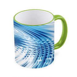 Кружка 3D Круги на воде Океан Wave, цвет: 3D-светло-зеленый кант