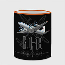 Кружка 3D Самолет Ил-18, цвет: 3D-оранжевый кант — фото 2
