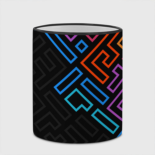 Кружка цветная НЕОНОВЫЕ ФИГУРЫ НЕОН / 3D-Черный кант – фото 2