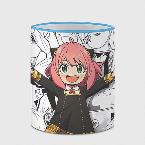 Кружка цветная Семья Шпиона Spy x Family / 3D-Небесно-голубой кант – фото 2