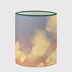 Кружка 3D Облачное небо на закате, цвет: 3D-зеленый кант — фото 2