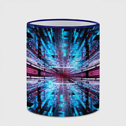 Кружка 3D Неоновый информационный голограммный туннель, цвет: 3D-синий кант — фото 2