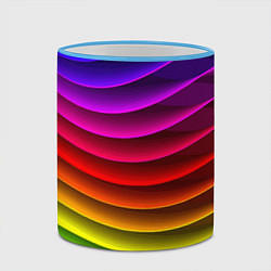 Кружка 3D Color line neon pattern Abstraction Summer 2023, цвет: 3D-небесно-голубой кант — фото 2