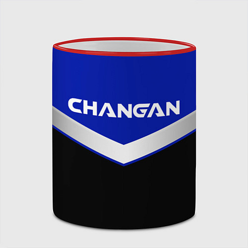 Кружка цветная ЧАНГАН - CHANGAN - ФОРМА / 3D-Красный кант – фото 2