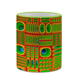 Кружка 3D ОПТИЧЕСКАЯ АБСТРАКЦИЯ, цвет: 3D-светло-зеленый кант — фото 2