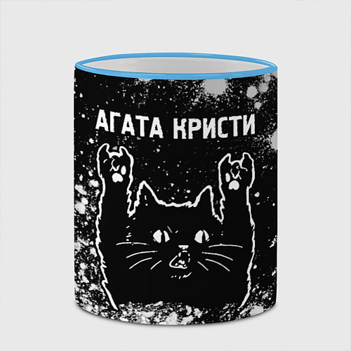 Кружка цветная Агата Кристи Rock Cat FS / 3D-Небесно-голубой кант – фото 2