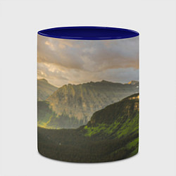 Кружка 3D Горы, лес, небо, цвет: 3D-белый + синий — фото 2