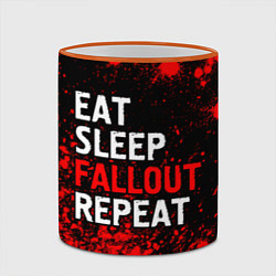 Кружка 3D Eat Sleep Fallout Repeat Краска, цвет: 3D-оранжевый кант — фото 2