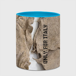 Кружка 3D Только для Италии Мешковина Рваньё Only for Italy, цвет: 3D-белый + небесно-голубой — фото 2