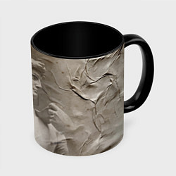 Кружка 3D Микеланджело Буонарроти Давид Пост-арт Michelangel, цвет: 3D-белый + черный