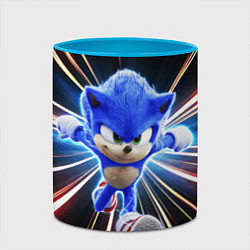 Кружка 3D Speed Sonic, цвет: 3D-белый + небесно-голубой — фото 2