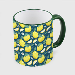 Кружка 3D Cute lemon pattern, цвет: 3D-зеленый кант