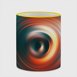 Кружка 3D Цветные круги - Black hole, цвет: 3D-желтый кант — фото 2
