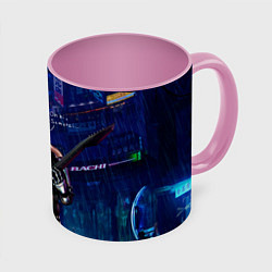 Кружка 3D Гитарист Johnny cyberpunk2077, цвет: 3D-белый + розовый