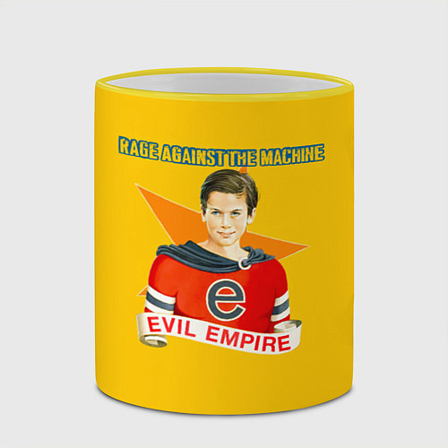 Кружка цветная Evil Empire - Rage Against the Machine / 3D-Желтый кант – фото 2