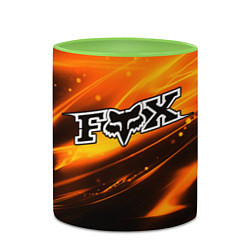 Кружка 3D FOX RACING - ФОКС СИЯНИЕ, цвет: 3D-белый + светло-зеленый — фото 2