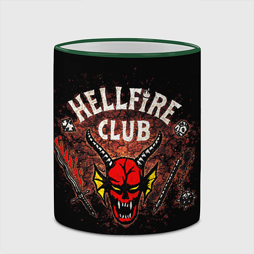 Кружка цветная Hellfire club / 3D-Зеленый кант – фото 2