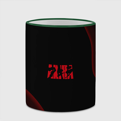 Кружка цветная Аниме Акира черный принт / 3D-Зеленый кант – фото 2