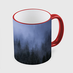 Кружка 3D Лес в ночи, цвет: 3D-красный кант