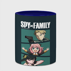 Кружка 3D SPY X FAMILY СЕМЬЯ ШПИОНА ЛОЙД, АНЯ, ЙОР, цвет: 3D-белый + синий — фото 2