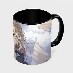 Кружка 3D Манжиро Сано арт, цвет: 3D-белый + черный