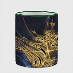 Кружка 3D Фрактальная футуристическая композиция Абстракция, цвет: 3D-зеленый кант — фото 2