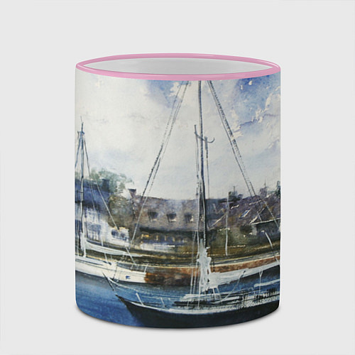 Кружка цветная Во французской гавани / 3D-Розовый кант – фото 2