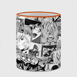 Кружка 3D Евангелион паттерн, цвет: 3D-оранжевый кант — фото 2