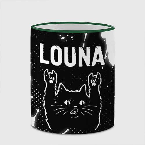 Кружка цветная Группа Louna и Рок Кот / 3D-Зеленый кант – фото 2
