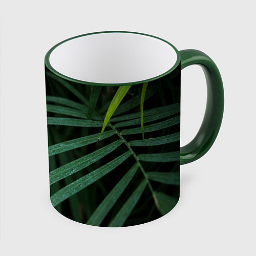 Кружка цветная Камуфляж-тропики / 3D-Зеленый кант – фото 1