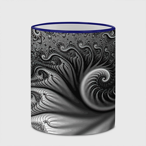 Кружка цветная Футуристический фрактальный абстрактный паттерн Fu / 3D-Синий кант – фото 2