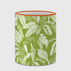 Кружка 3D Зелёные Тропики Лета, цвет: 3D-оранжевый кант — фото 2