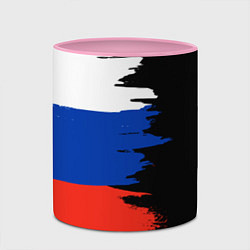 Кружка 3D Российский триколор на темном фоне, цвет: 3D-белый + розовый — фото 2