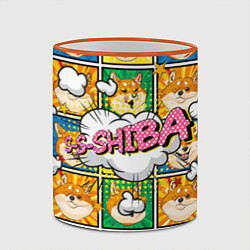 Кружка 3D Pop art shiba inu, цвет: 3D-оранжевый кант — фото 2