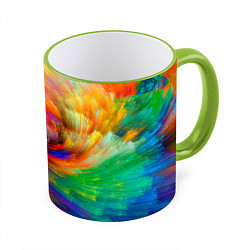 Кружка 3D MULTICOLORED SWIRLS, цвет: 3D-светло-зеленый кант