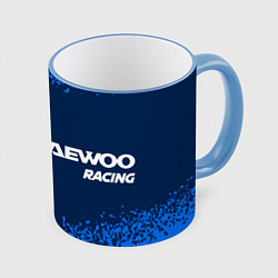 Кружка 3D DAEWOO Racing - Спрей, цвет: 3D-небесно-голубой кант
