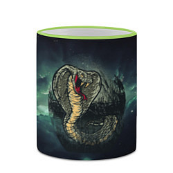 Кружка 3D Большая ядовитая змея, цвет: 3D-светло-зеленый кант — фото 2